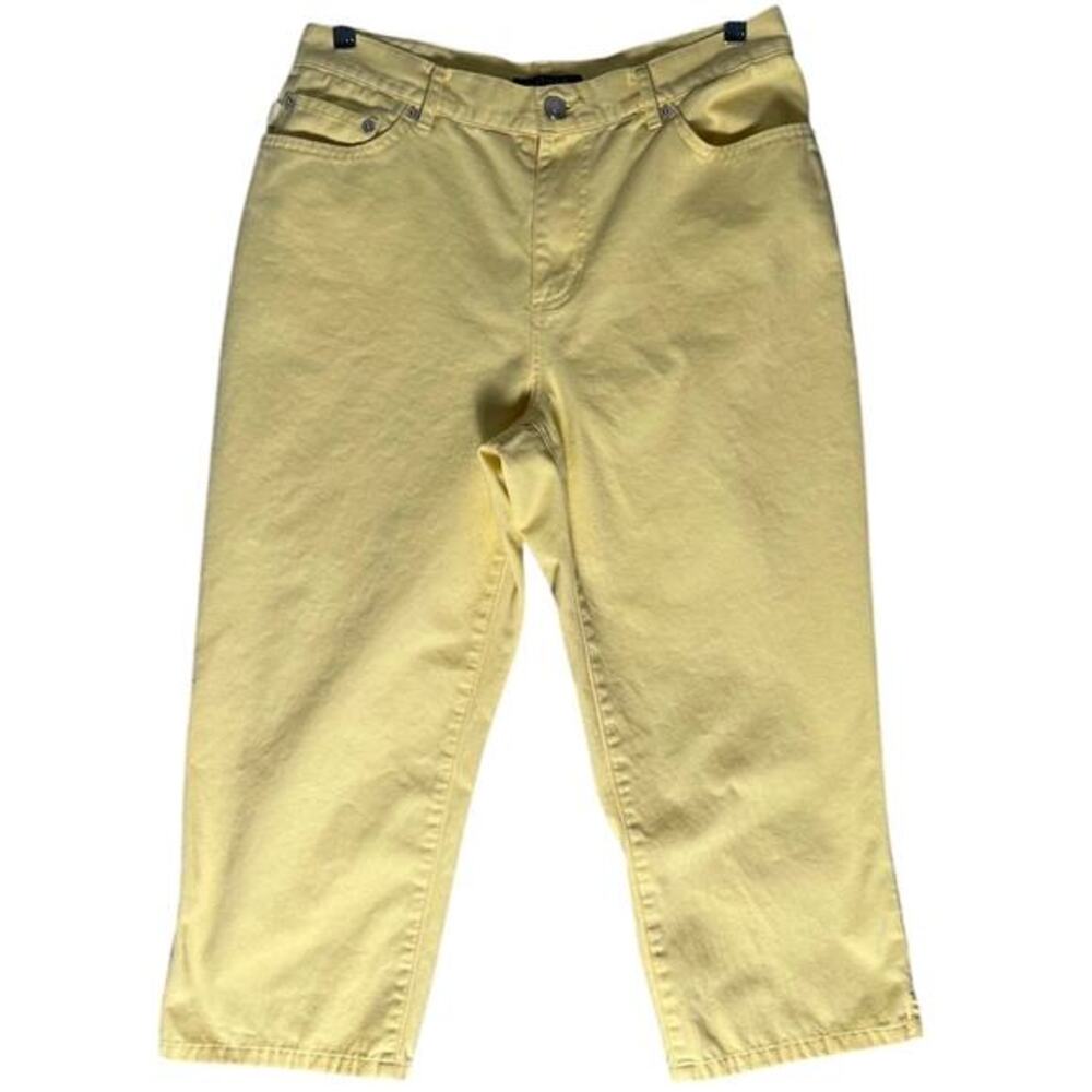 Lauren Ralph Lauren Sz 6 Sunny Yellow Capri Jeans 100% Cotton 28" Waist Pastel